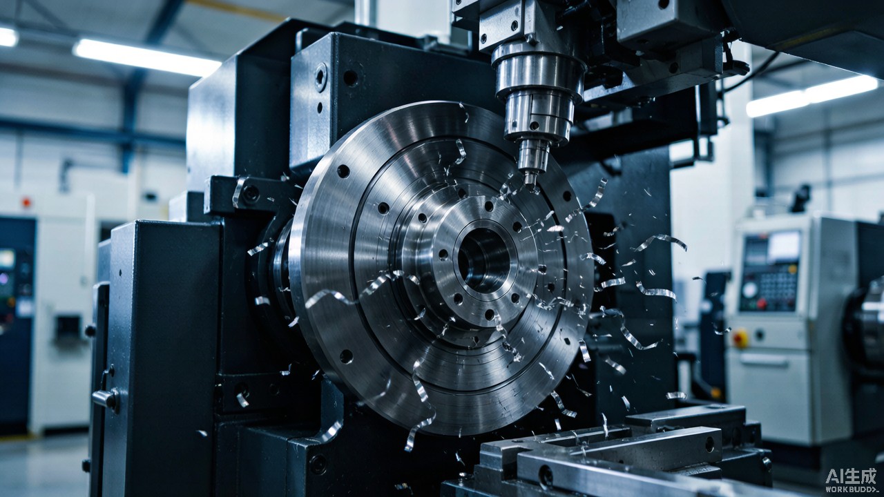 5-axis CNC machining of a Udimet 520 nickel-cobalt superalloy turbine disc UNS N07520