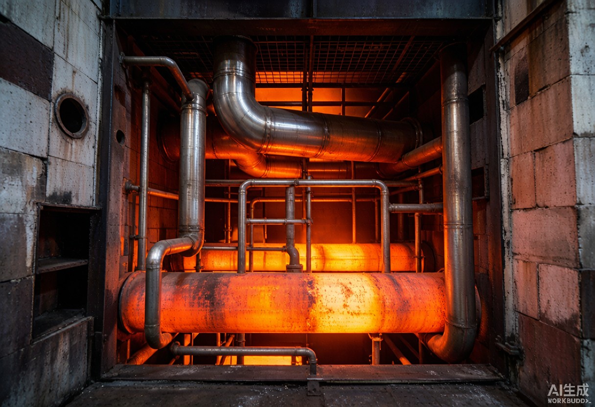 Ethylene pyrolysis cracking furnace interior with glowing centrifugal-cast radiant high-alloy tubes - Hangbo Alloy