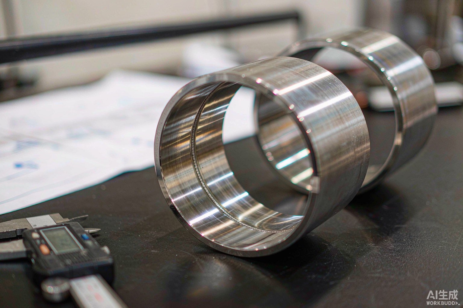 Macro-etched cross-section of a nickel alloy tube on a Shanghai Hangbo Alloy inspection bench showing seamless grain flow versus a weld seam - Hangbo Alloy