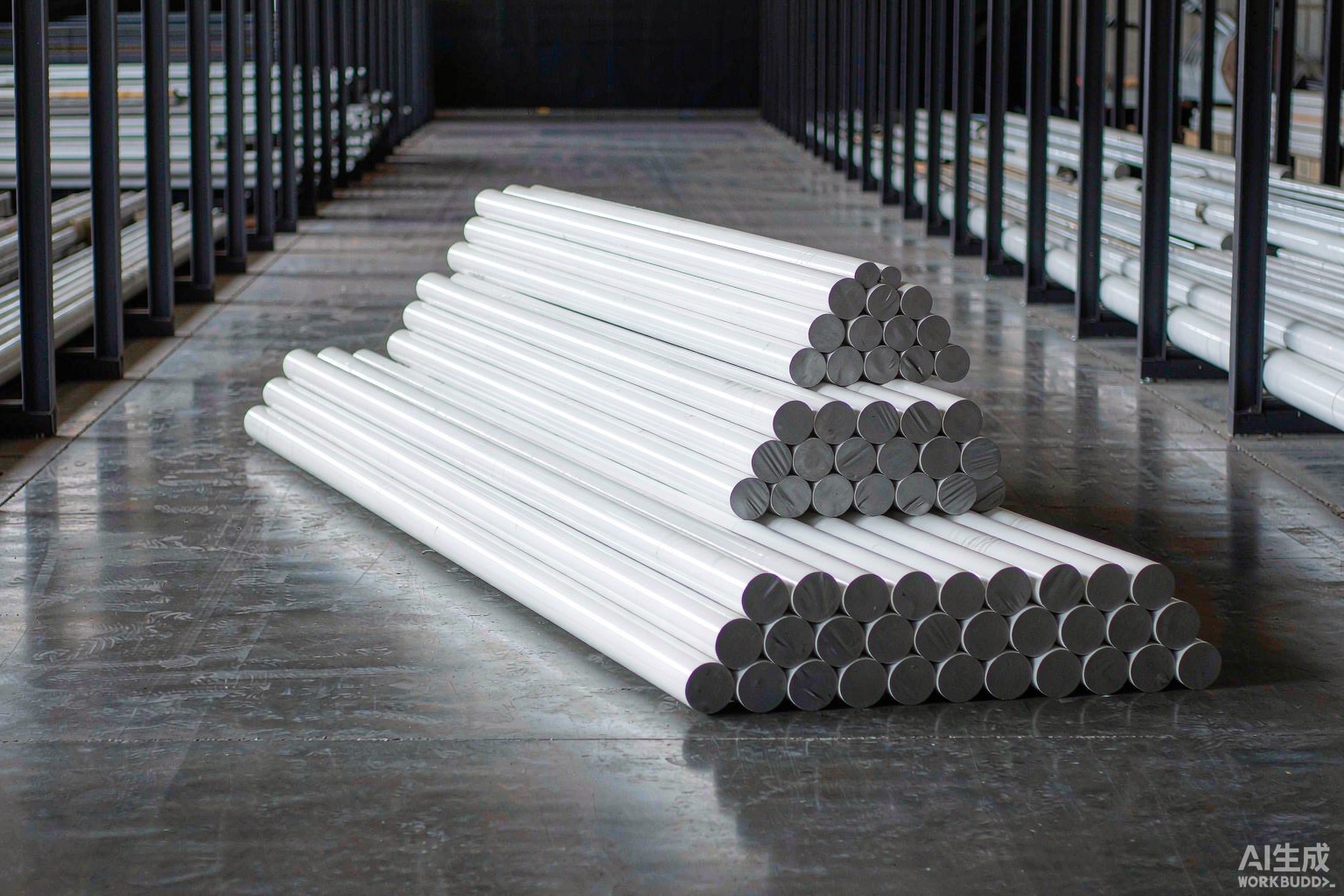 Nickel alloy round bars cut to fixed lengths and bundled by single heat on a factory floor - Hangbo Alloy