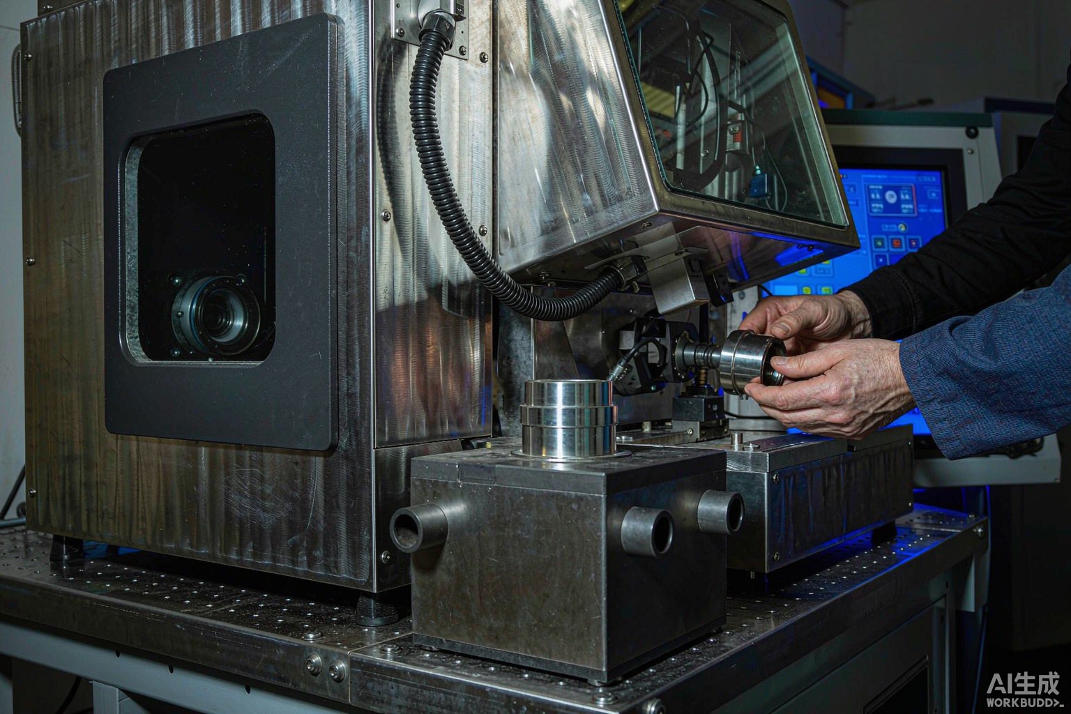 Quality control laboratory optical emission spectrometer testing a nickel alloy sample - Hangbo Alloy