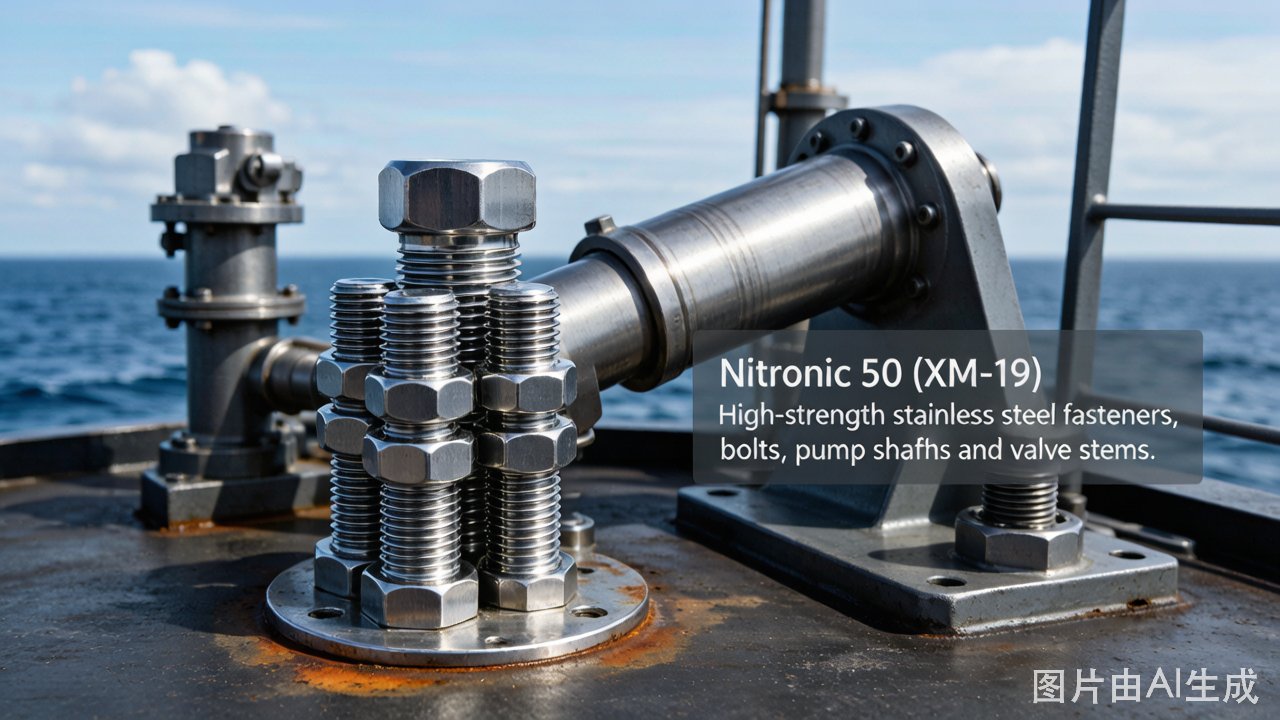 Nitronic 50 nitrogen-strengthened austenitic stainless steel marine aerospace pump shafts valve stems